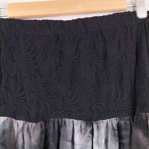 タイダイ柄 スパンコール刺繍 レーススカート レディース