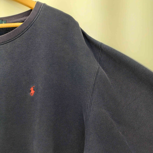 ポロバイラルフローレン Polo by RALPH LAUREN 90-00s ポニー刺繍 コットンポリ クルーネック スウェット メンズ import:L