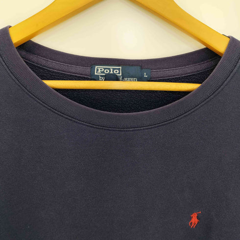 ポロバイラルフローレン Polo by RALPH LAUREN 90-00s ポニー刺繍 コットンポリ クルーネック スウェット メンズ import:L
