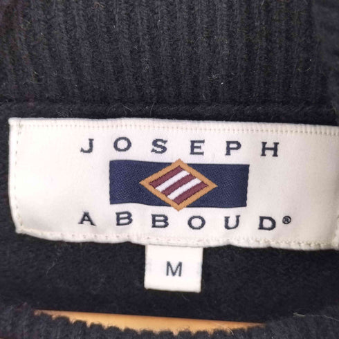 ジョセフアボード JOSEPH ABBOUD ウール カシミヤ混 袖切替 エルボーパッチ ハイネックニット メンズ import:M