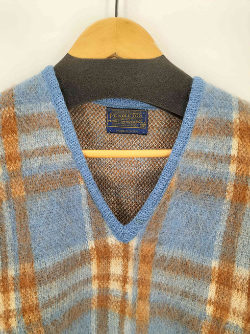 ペンドルトン PENDLETON 50-60s USA製 Vネックチェックニット メンズ JPN:M