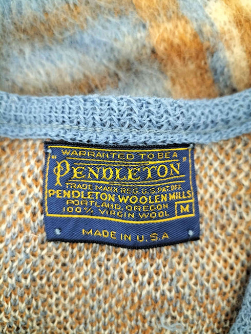 ペンドルトン PENDLETON 50-60s USA製 Vネックチェックニット メンズ JPN:M