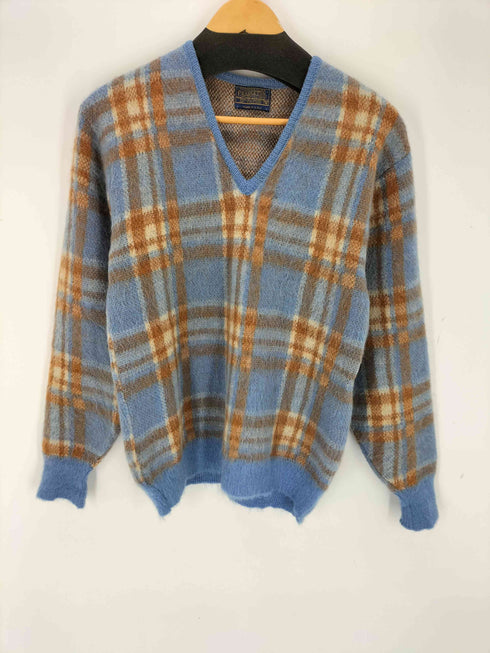 ペンドルトン PENDLETON 50-60s USA製 Vネックチェックニット メンズ JPN:M
