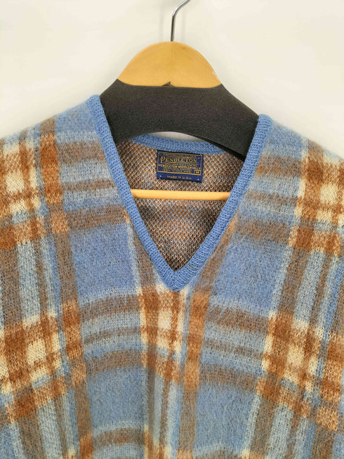 ペンドルトン PENDLETON 50-60s USA製 Vネックチェックニット メンズ JPN:M