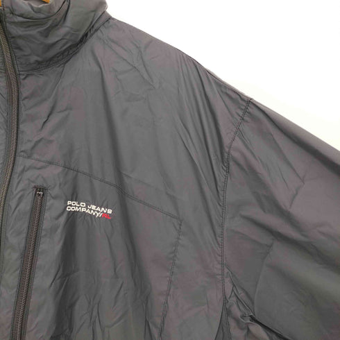 ポロジーンズカンパニーラルフローレン POLO JEANS COMPANY RALPH LAUREN 00s ロゴ刺繍 フード収納可 八の字ジップ ナイロンジャケット メンズ import:L