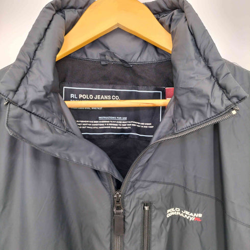 ポロジーンズカンパニーラルフローレン POLO JEANS COMPANY RALPH LAUREN 00s ロゴ刺繍 フード収納可 八の字ジップ ナイロンジャケット メンズ import:L