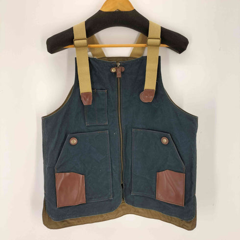 AKIRA CRAFT フロントジップ ダックワークベスト メンズ