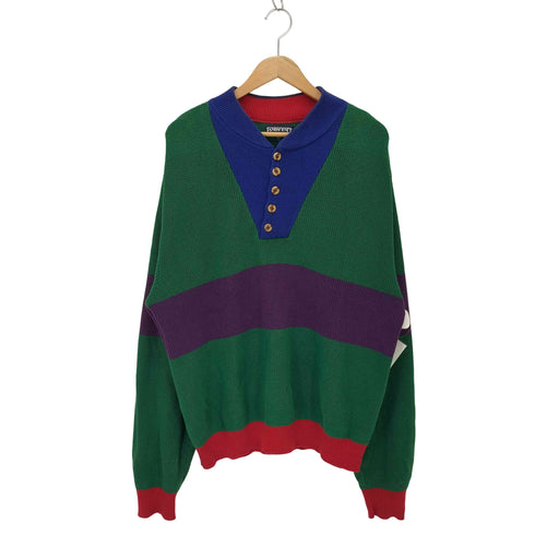 ランズエンド LANDS END 90s-00s クレイジーパターン コットンニット メンズ JPN:L