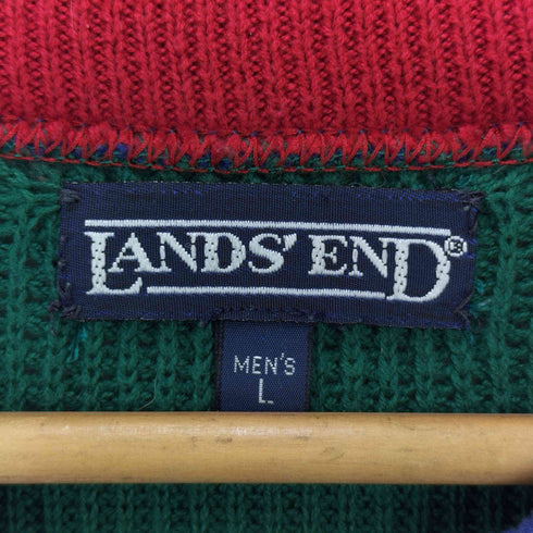 ランズエンド LANDS END 90s-00s クレイジーパターン コットンニット メンズ JPN:L