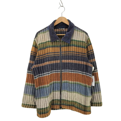 インド製 チェック柄 ジップアップブルゾン メンズ JPN:S