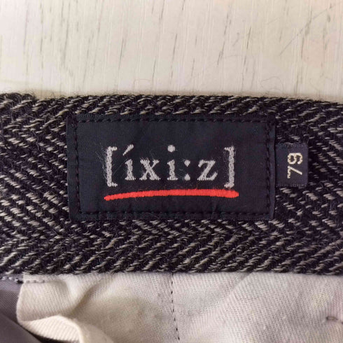 イクシーズ ixi:z 100%ウール 1タック スラックス メンズ