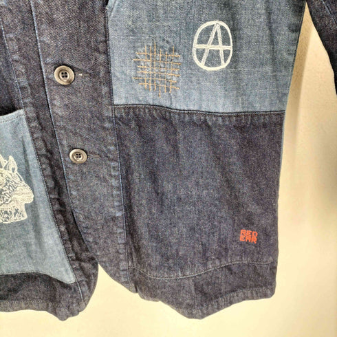レッドイヤー RED EAR 刺繍パッチワークデニムテーラードジャケット メンズ import:XL