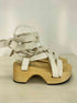 ジルサンダー JIL SANDER lace up clog sandals レザーストラップ ウッドサンダル レディース