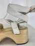 ジルサンダー JIL SANDER lace up clog sandals レザーストラップ ウッドサンダル レディース