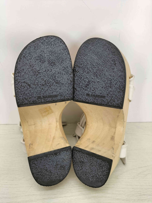 ジルサンダー JIL SANDER lace up clog sandals レザーストラップ ウッドサンダル レディース