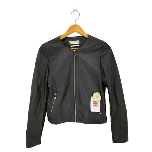 マンゴー MNG SHEEP LEATHER シープレザーノーカラージャケット レディース S