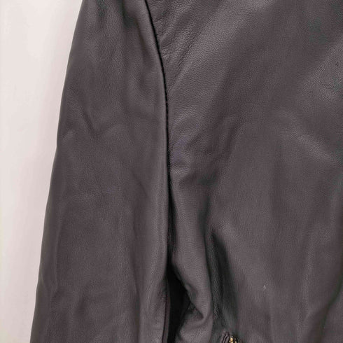 マンゴー MNG SHEEP LEATHER シープレザーノーカラージャケット レディース S