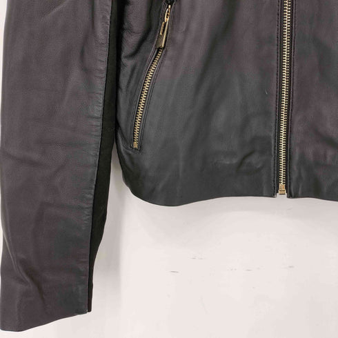マンゴー MNG SHEEP LEATHER シープレザーノーカラージャケット レディース S