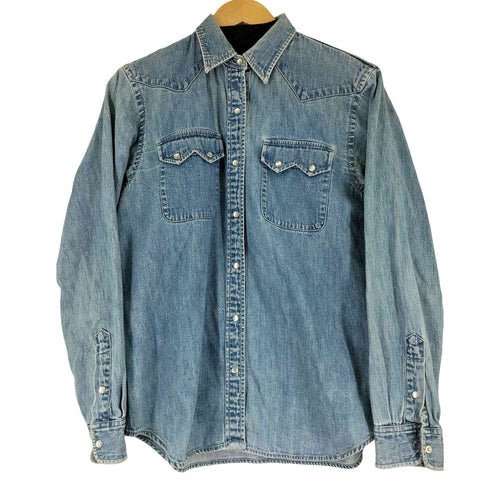 ローレンジーンズカンパニー LAUREN JEANS COMPANY 90-00S デニム L/S ウエスタンシャツ レディース import:S
