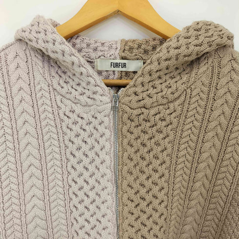 ファーファー furfur 24ss ハーフニットパーカー レディース ONE
