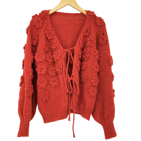 The girls society rose motif cardigan レディース FREE