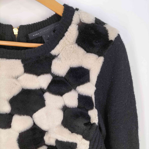 マークバイマークジェイコブス Marc by Marc Jacobs バックジップ ウールナイロン ボア切替 クルーネックニット レディース import:L