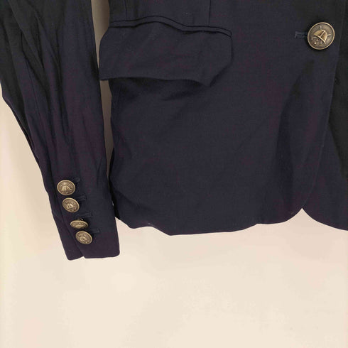 ラルフローレン RALPH LAUREN ビッグポニー刺繍 紺ブレ シングルブレスト テーラード ジャケット レディース 160