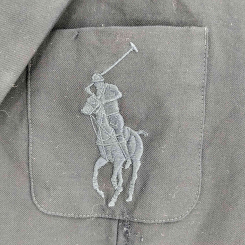 ラルフローレン RALPH LAUREN ビッグポニー刺繍 紺ブレ シングルブレスト テーラード ジャケット レディース 160