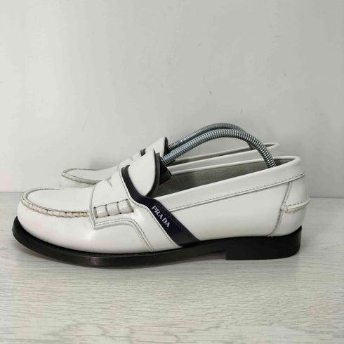 プラダ PRADA ホワイト レザー コインローファー メンズ 6