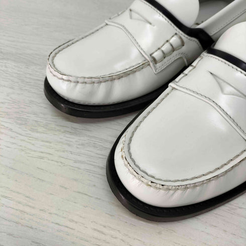 プラダ PRADA ホワイト レザー コインローファー メンズ 6