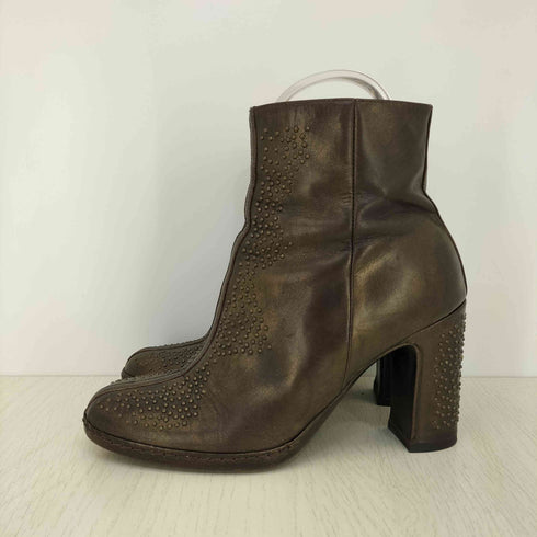 ドリスヴァンノッテン DRIES VAN NOTEN Y2K サイドジップ スタッズ ショート ヒールブーツ レディース 38