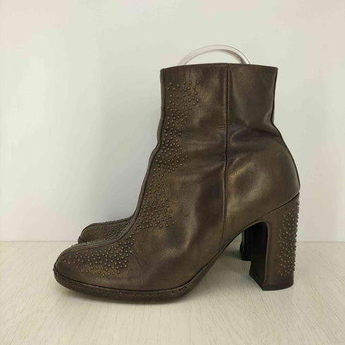 ドリスヴァンノッテン DRIES VAN NOTEN Y2K サイドジップ スタッズ ショート ヒールブーツ レディース 38