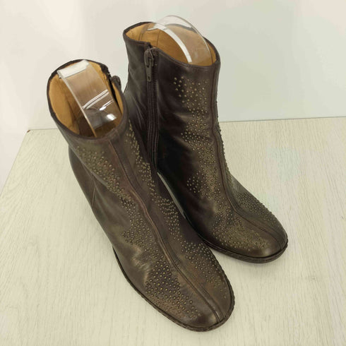 ドリスヴァンノッテン DRIES VAN NOTEN Y2K サイドジップ スタッズ ショート ヒールブーツ レディース 38