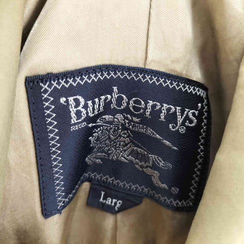 バーバリーズ BURBERRYS 90S 裏地ノバチェック ロゴボタン フラップポケット ドローコード ステンカラーコート メンズ import:L