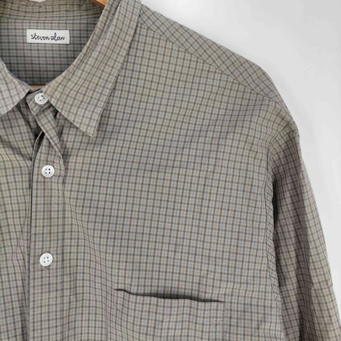 スティーブンアラン Steven Alan コンパクトヤーン チェック リバースシーム シャツ - LOOSE メンズ JPN:XL