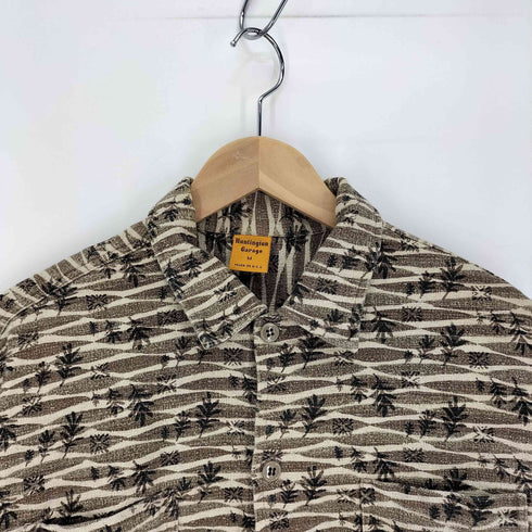 80-90S HUNTINGTON GARAGE USA製 総柄 リーフ シャツジャケット メンズ import:M