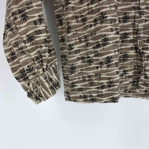 80-90S HUNTINGTON GARAGE USA製 総柄 リーフ シャツジャケット メンズ import:M