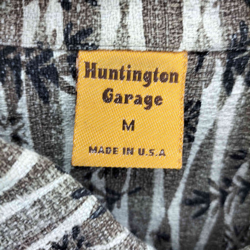 80-90S HUNTINGTON GARAGE USA製 総柄 リーフ シャツジャケット メンズ import:M