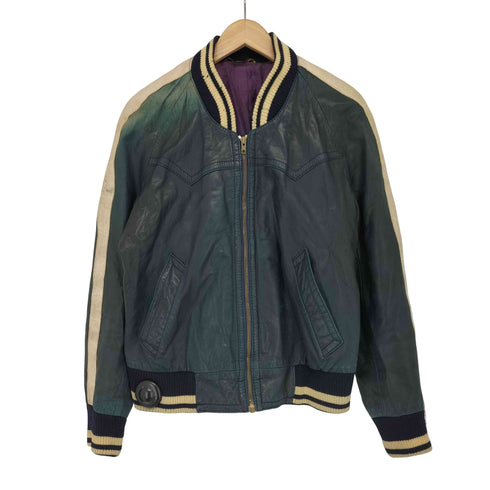 フランス製 eclairジップ ヨーク切り替え レザージャケット メンズ