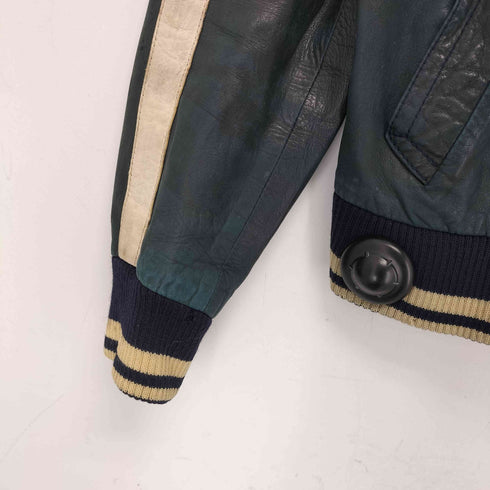 フランス製 eclairジップ ヨーク切り替え レザージャケット メンズ