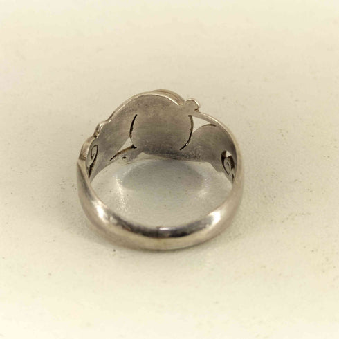 925刻印 リーフデザインストーンシルバーリング メンズ 12