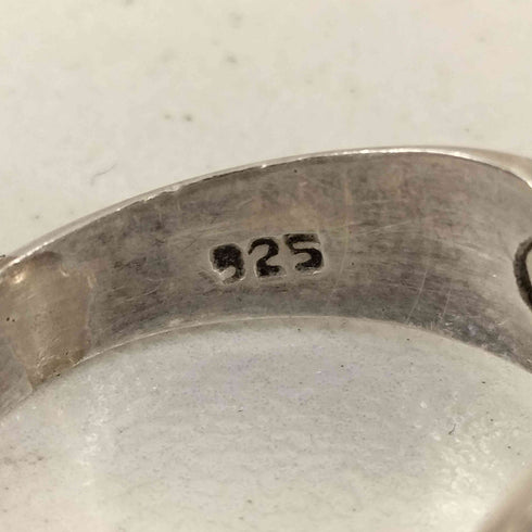 925刻印 リーフデザインストーンシルバーリング メンズ 12