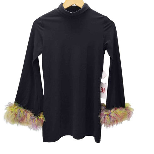 KISHIDAMIKI fur fit top black×mix fur ファー フィツト トップ レディース FREE