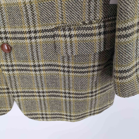 rita rossi イタリア製 裏地総柄 レーヨン混 ツイード チェック 3B テーラード ジャケット メンズ import:M