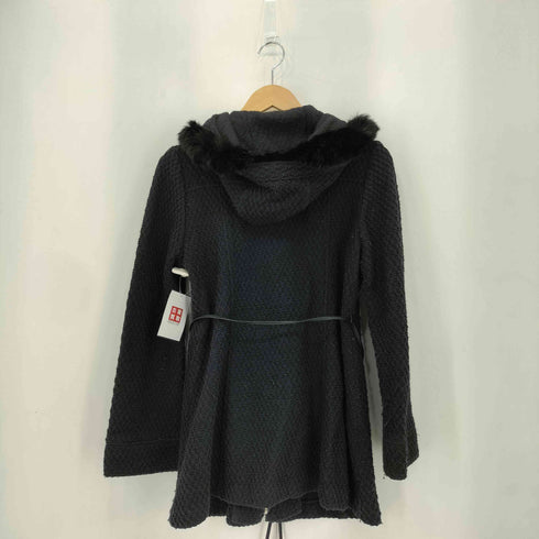 クレージュ courreges ラビットファー付き フーディ ジップアップ ショート ウールコート レディース JPN:38