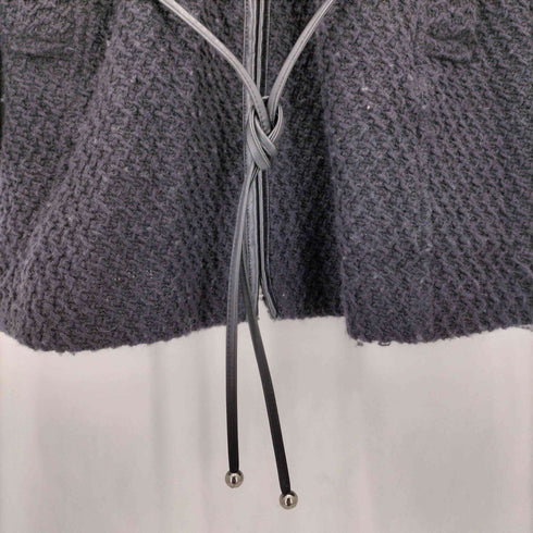 クレージュ courreges ラビットファー付き フーディ ジップアップ ショート ウールコート レディース JPN:38