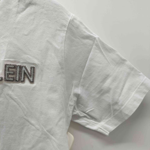 シーケーカルバンクライン ck Calvin Klein ロゴフロッキープリント クルーネックTシャツ レディース import:XL