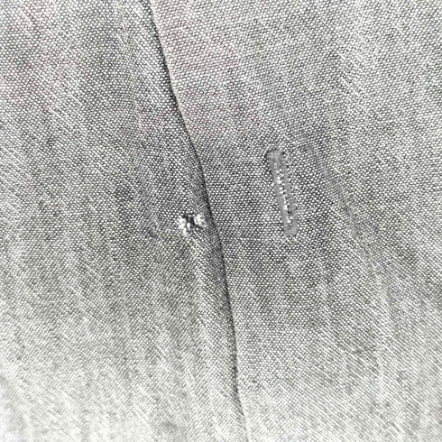 テンダーロイン TENDERLOIN 00s 初期ステーキタグ 猫目 ベークライトボタン レギュラーカラー ブラック シャンブレー シャツ メンズ JPN:L