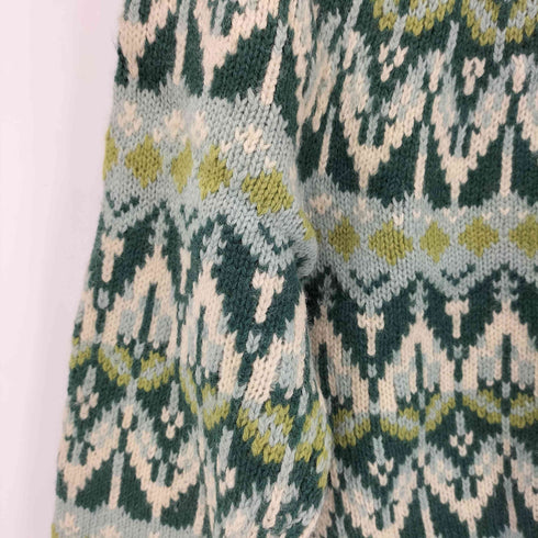 scoop ノルディック柄 マルチカラー クルーネックニット レディース