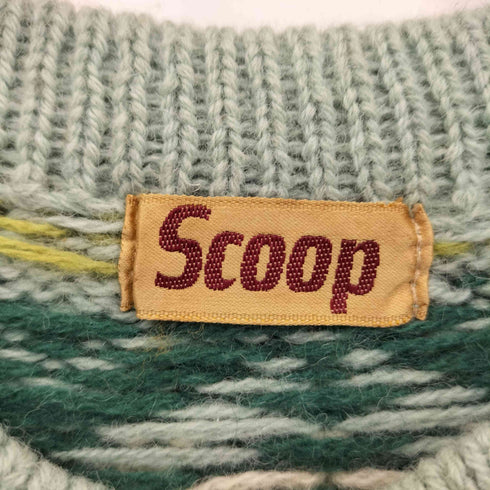 scoop ノルディック柄 マルチカラー クルーネックニット レディース